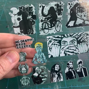 Graffiti Decal Set 23 Matte Stickers for 1/64 1/43 Scale Diorama Garage Building - Picture 1 of 4