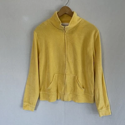 CHADWICK'S 大号黄色棉毛圈全拉链模拟领夹克复古 — 第 1/4 张图片