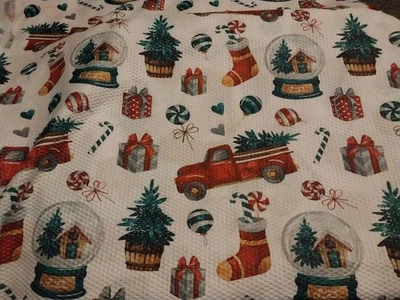 Christmas  Novelty Puckered Polyester Fabric 70" X 34" - Image 1 of 4