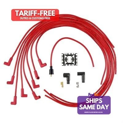 Accel ACL4041R Red 8 mm Spark Plug Wire Kit fits V8 Performance Racing Parts - Image 1 of 4