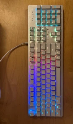Razer Huntsman Mercury White QWERTY US-Layout Optomechanic Switch - Immagine 1 di 4
