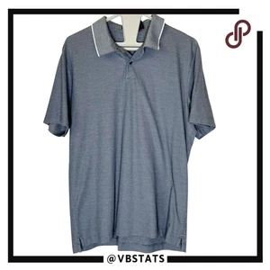 Theory Mens Pima Cotton Blend Stretch Short Sleeve Polo Shirt Blueish Gray Large - Picture 1 of 8