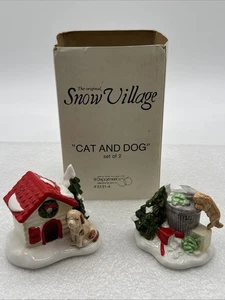 Department 56 Katzenmülleimer & Hundehütte Original Snow Village 2er Set #5131-4 - Bild 1 von 9