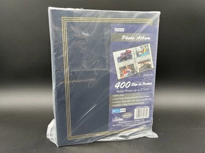 3-Ring Pioneer Photo Album 400 Pockets Hold 4x6 Photos, Navy Blue - Image 1 of 4