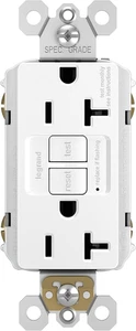 Legrand Radiant 2097WCCD12 20 Amp GFCI Autotest Decoratore Presa Duplex, Bianco  - Foto 1 di 7