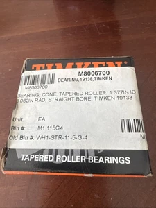 Timken Bearing 19138 M8006700 NOS Tapered Roller Bearing - Picture 1 of 5