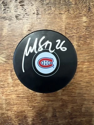 马丁·圣路易斯签名蒙特利尔加拿大人冰球 PSA DNA 亲笔签名 — 第 1/3 张图片