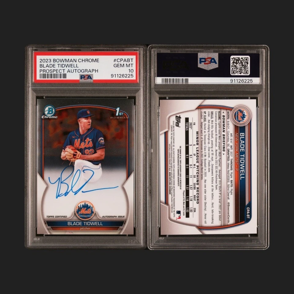 2023 BOWMAN CHROME BLADE TIDWELL RC AUTOGRAPH PSA 10 METS #CPABT 91126225 - Image 1 of 1