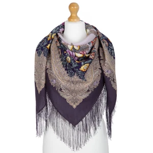 Authentic Pavlovsky Posad Scarf Russian Shawl Wool On The Ridge D' One Wave - Picture 1 of 2