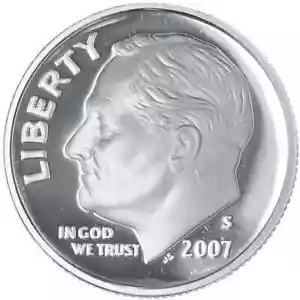 2007 S Silver Proof Roosevelt Dime - Picture 1 of 2