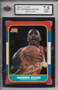 1986-87 FLEER BASKETBALL RC Dominique Wilkins #121 KSA 7.5 NM+ Atlanta Hawks - Picture 1 of 2