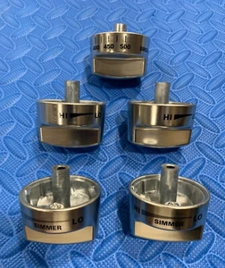 WOLF STAINLESS KNOB SET (5pc) FOR 30” GAS RANGES, see pics. - Picture 1 of 4