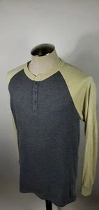 Camisa Henley de béisbol clásica con botones verde gris verde para hombre talla pequeña - Imagen 1 de 8