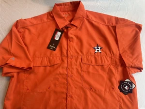 Antigua Houston Astros Game Day Fishing Shirt Men's L NWT SHIPS 4 FREE - Picture 1 of 4