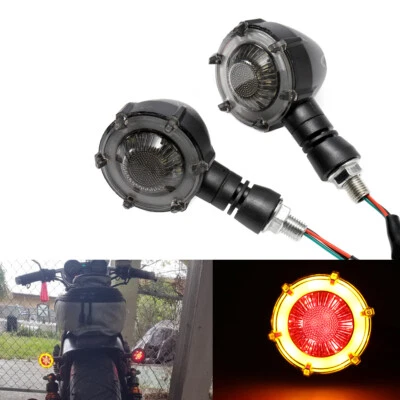 2x Motorcycle LED Turn Signals Blinker Lights For Yamaha V Star 650 950 1300 - Imagem 1 de 4