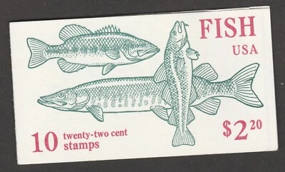 US 2205-2208 2209a BK154 Fish 22c booklet 10 #22222 MNH 1986 - Image 1 of 4