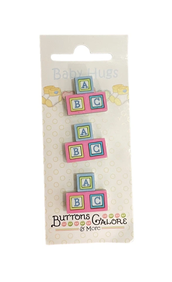 Baby Hugs Buttons ABC Blocks Buttons Galore BH124 Hand-Dyed 3D Buttons Accessory - Image 1 of 1
