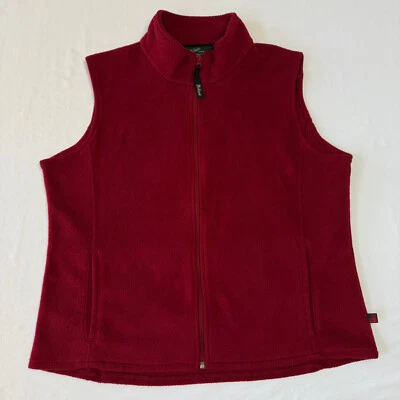 Woolrich Woolen Mills Fleece Vest Womens XL Ruby Red Full Zip Pockets Outdoors - image 1 of 4