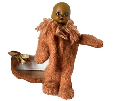 Effanbee 8" Doll Cowardly Lion 1988? Burlap Suit Missing Head Piece READ - Image 1 of 4