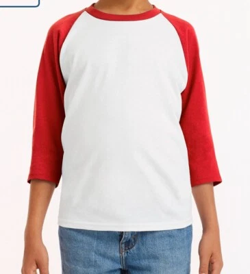 Youth Gildan Raglan Baseball Tshirt Tee Xlarge XL G570B Valentine - Image 1 of 2