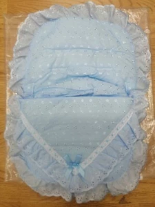 Asiento de coche universal azul bebé acogedores/revestimiento de almohadilla con volantes y arco - Imagen 1 de 1