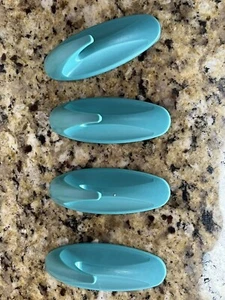4 Medium Designer Hooks Turquoise Damage Free Hanging Wall Hooks No Adhesive - Picture 1 of 4