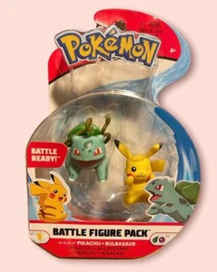 Pokemon Battle Figure Pack Pikachu + Bulbasaur Jazwares 2 Pack - NEU 2021 - Bild 1 von 2