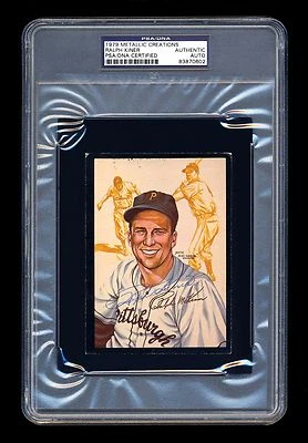 RALPH KINER SIGNED 1979 METALLIC CREATIONS SIGNATURE MINIATURES CARD PSA/DNA  - Image 1 of 2
