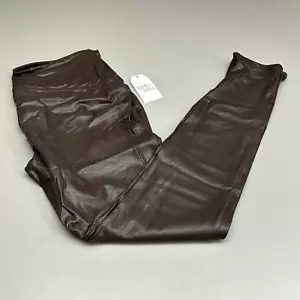 TIME AND TRU Women's Faux Leather Leggings Sz L 12-14 Brown (New) - Picture 1 of 11