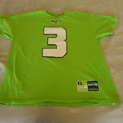 Camisa Jersey Russell Wilson 3 Seattle Seahawks Majestic Para Hombres Extra Grande Verde Foto 1 de 4