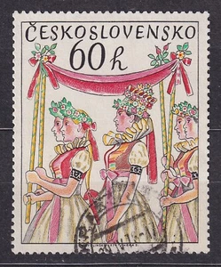 CZECHOSLOVAKIA 1975 SC#1996 USED 60h st., Folk Customs. - Picture 1 of 1