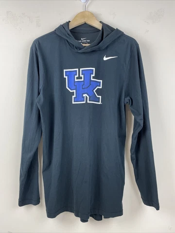 University Of Kentucky Wildcats Nike Hooded Tee Dri Fit Men’s Medium Black Logo Cover