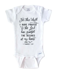For this child I have prayed & the Lord Bible baby bodysuit toddler youth shirt - Picture 1 of 1