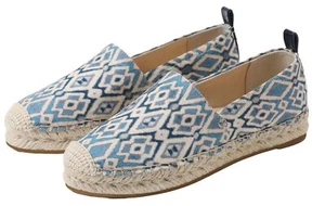 Sam Edelman Krista Blue Multi Slip On Cap Toe Flat Espadrilles Loafers Shoes - Picture 1 of 1