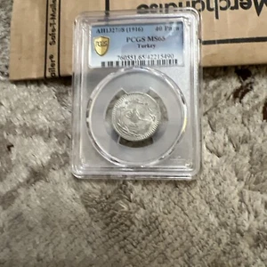 1916 PCGS MS 65 Turkey 40 Para 1327 8 Ottoman Empire Sultan Gem Coin - Picture 1 of 4
