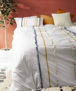 3 Piece Tufted Cotton Duvet Cover set, Luxury Boho Bedding King Queen Comforter  - Picture 1 of 6