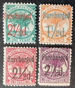 Samoa 1898+ 4 x stamps with surcharges mint hinged - Picture 1 of 2