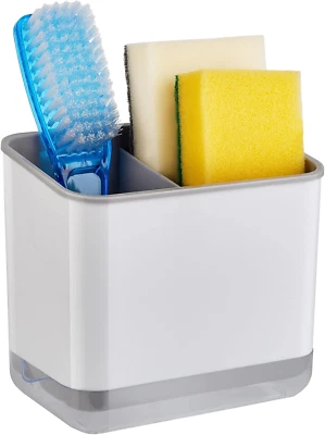 Fregadero de cocina carrito organizador mostrador, soporte de esponja para platos y soporte para cepillo con Dr Foto 1 de 4