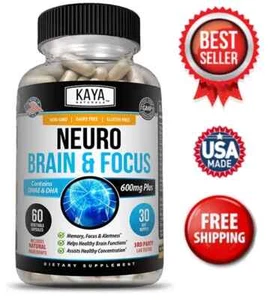 NEURO Improve Brain & Focus, Concentration 60 caps 600mgPlus Exp 7/25 NEW FrShip - Picture 1 of 5