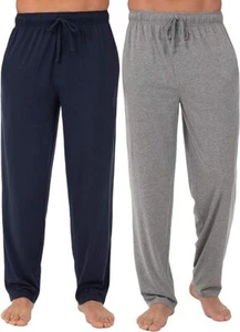 Fruit of the Loom Men's 2-pack Jersey Knit Sleep Pant, Navy/Light Gray, Large - Picture 1 of 5