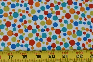 18" Long, Colorful Molecules on White Quilt Cotton, Michael Miller, P5256 - Picture 1 of 6