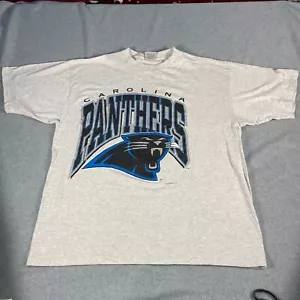 Carolina Panthers T Shirt Logo Donna Taglia XL Grigio Cotone Made in USA LEGGI - Foto 1 di 10