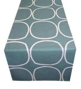 Table Cloth Table Runner Modern Abstract Turquoise Blue Cotton Spring 130 x 40cm - Picture 1 of 1