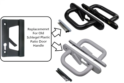 Schlegel Sliding Patio Door Handle 43mm Pz  135mm Screw Fixing 1 Pair  - Image 1 of 3