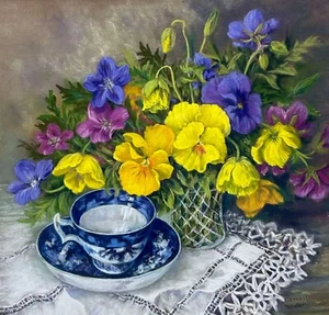 Contemporary Pastel Drawing Still Life Flowers by Carroll Pendery - Picture 1 of 5