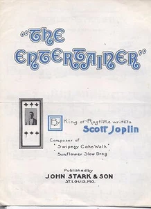 THE ENTERTAINER Vintage Sheet Music  1978   JOHN STARK & SON Scott Joplin  - Picture 1 of 1