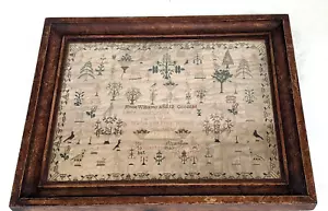 Antique 19th C. English UK North Wales Sampler Fine Pictorial Petitpoint & Verse - Picture 1 of 21