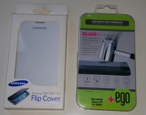 PELLICOLA VETRO TEMPERATO CUSTODIA FLIP COVER ORIGINALE SAMSUNG GALAXY S4 I9505 - Foto 1 di 4