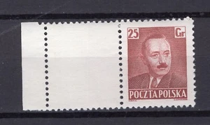 POLAND 1950 PRESIDENT BOLESLAW BIERUT SCOTT 493 WITH PERFORATED TAB PERFECT MNH - Picture 1 of 1
