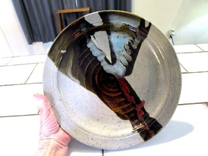 Studio Art Stoneware Abstract Plate Round Platter Signed Blair - Picture 1 of 4